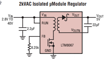 Analog Devices Inc. LTM8067 & LTM8068 μModule® DC/DCコンバータ