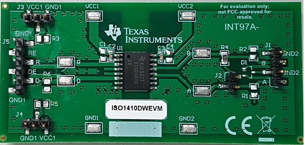 回路図 - Texas Instruments ISO1410DW評価モジュール