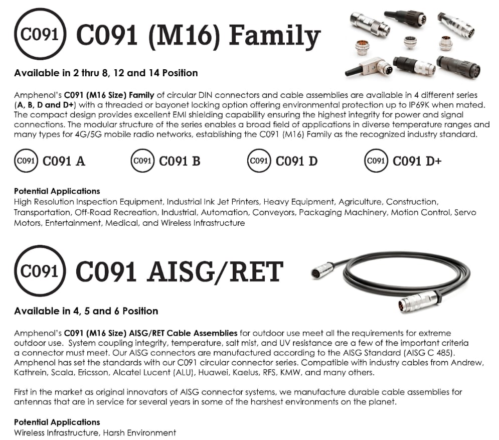 C091D+丸形コネクタ AmphenolTuchel Mouser