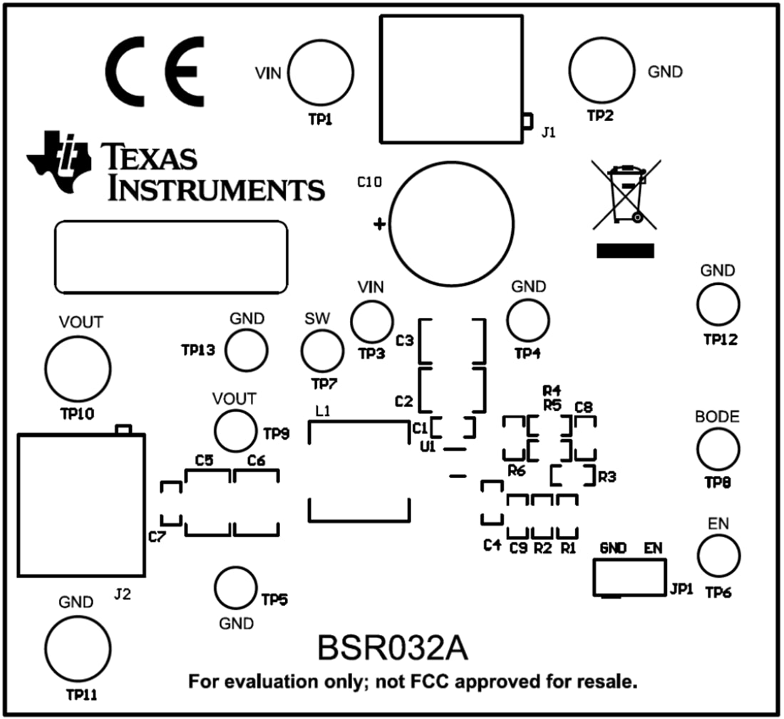 機械図面 - Texas Instruments TPS563231EVM-032コンバータ評価モジュール