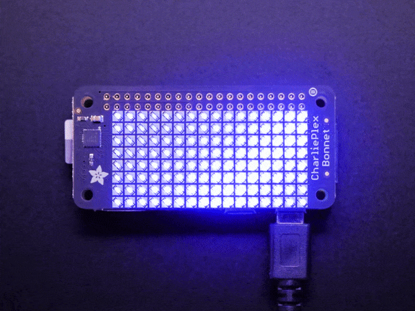 CharliePlex LEDマトリックス・ディスプレイ・ボンネット
