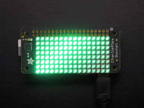 CharliePlex LEDマトリックス・ディスプレイ・ボンネット