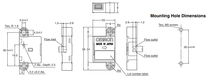 回路図 - Omron Electronics D6F-W MEMSフローセンサ