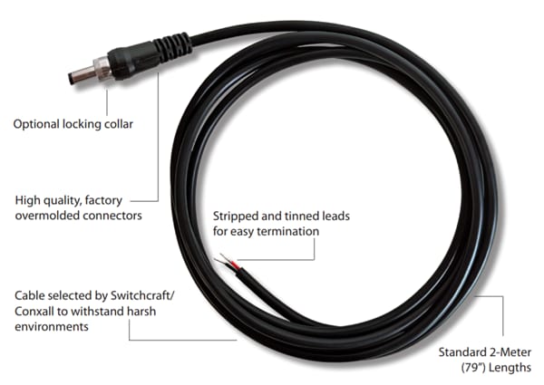 Chart - Switchcraft Off-the-Shelf (OTS) DC Power Jack Cables Chart - Switchcraft Off-the-Shelf (OTS) DC Power Jack Cables