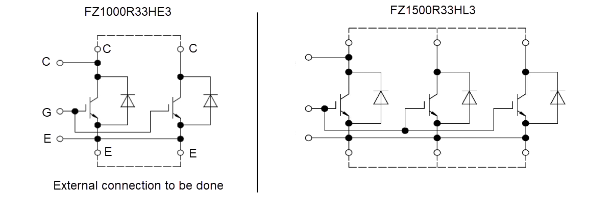 アプリケーション回路図 - Infineon Technologies 3300VシングルスイッチIGBTモジュール