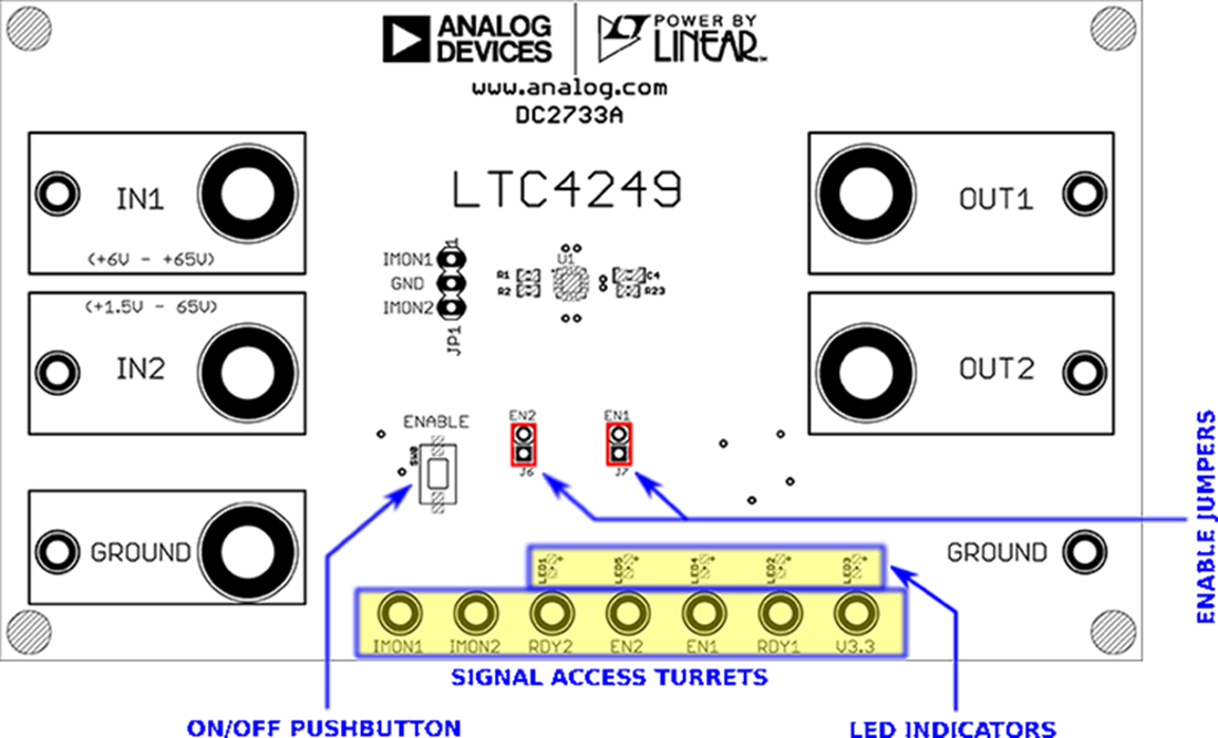機械図面 - Analog Devices Inc. DC2733Aデモシステム(LTC4249用) 機械図面 - Analog Devices Inc. DC2733Aデモシステム(LTC4249用)