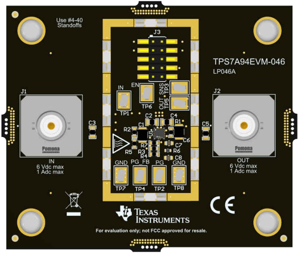 機械図面 - Texas Instruments TPS7A94EVM-046 レギュレータ評価モジュール(EVM)