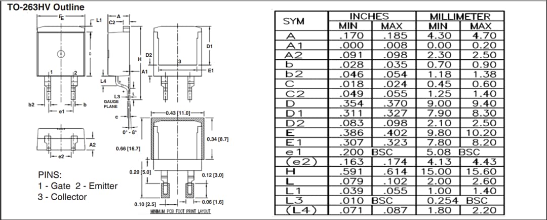 機械図面 - IXYS IXBx14N300HV逆伝導BiMOSFET™ IGBT 機械図面 - IXYS IXBx14N300HV逆伝導BiMOSFET™ IGBT