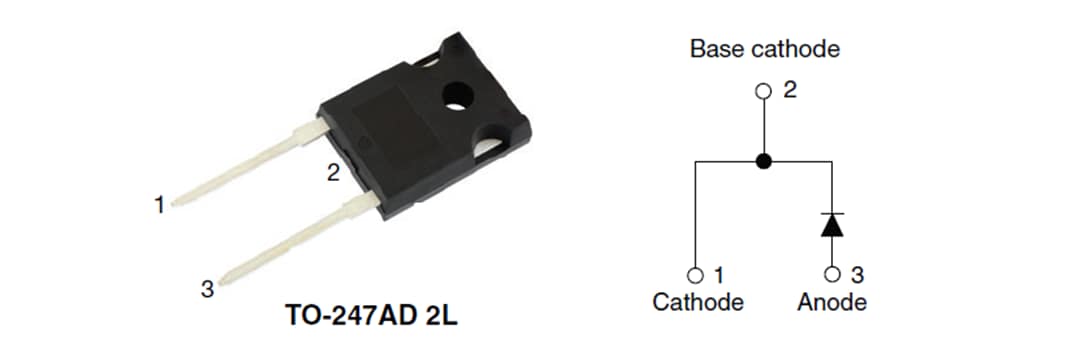 回路図 - Vishay VS-E5Px7512L 75A FRED Pt® G5ハイパーファースト整流器 回路図 - Vishay VS-E5Px7512L 75A FRED Pt® G5ハイパーファースト整流器