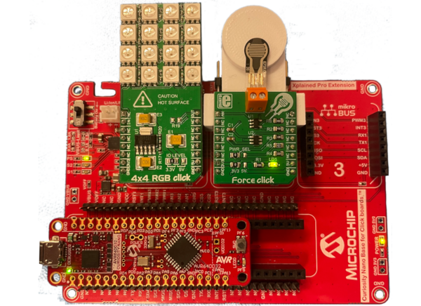 AVR64DD32による圧力デモ - Microchip Technology | Mouser