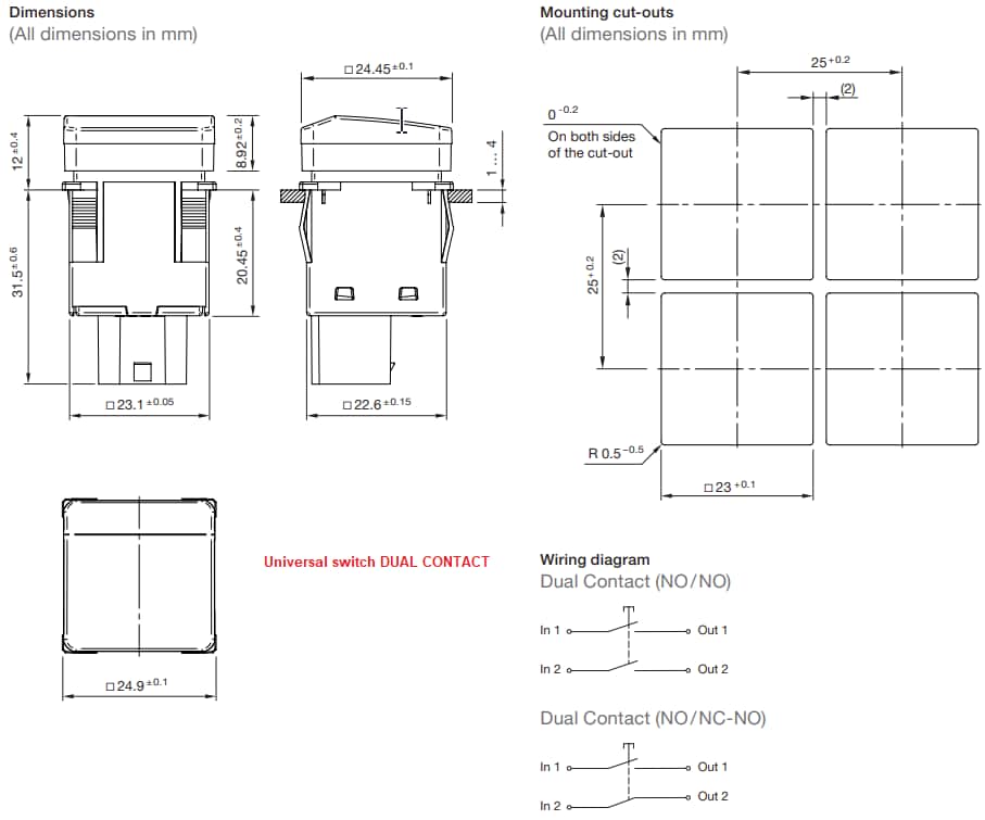 Series 09 Universal Switches EAO Mouser