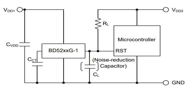 アプリケーション回路図 - ROHM Semiconductor BD5230G-1TR CMOS電圧検出器（リセット）IC