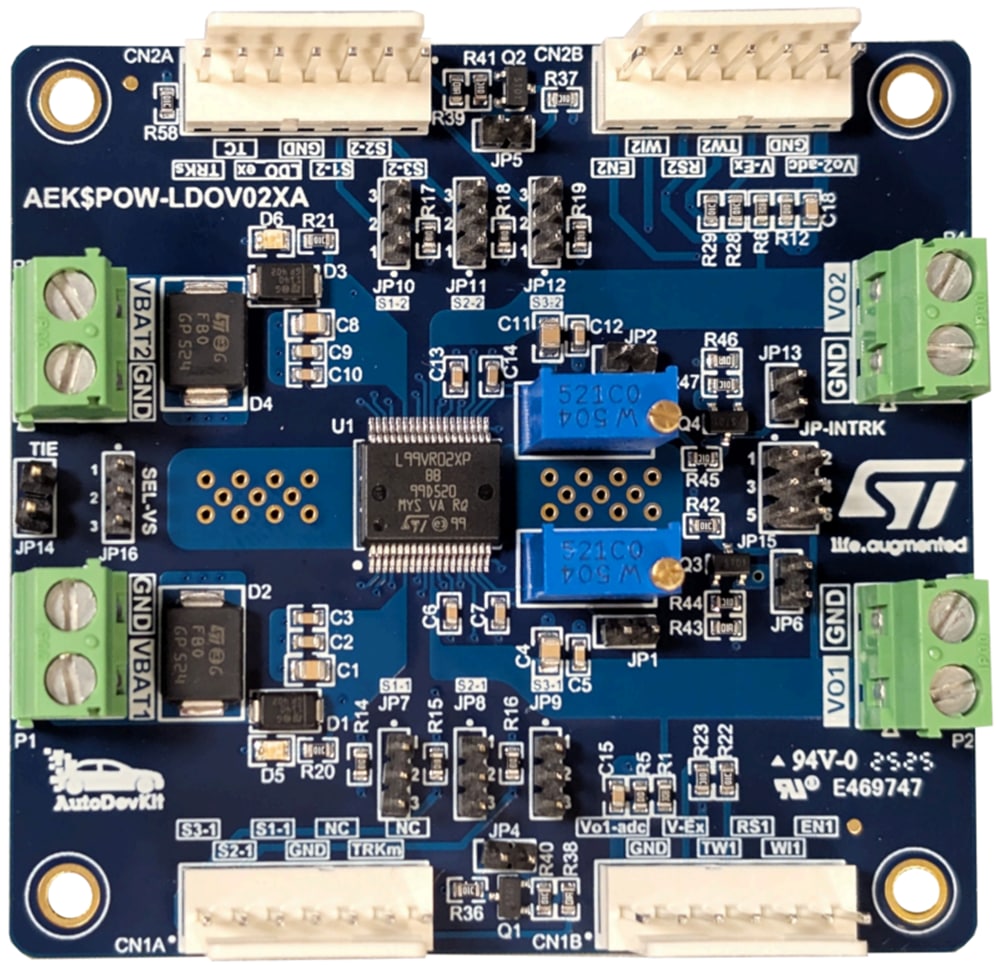 機械図面 - STMicroelectronics AEK-POW-LDOV02X電圧レギュレータ評価ボード