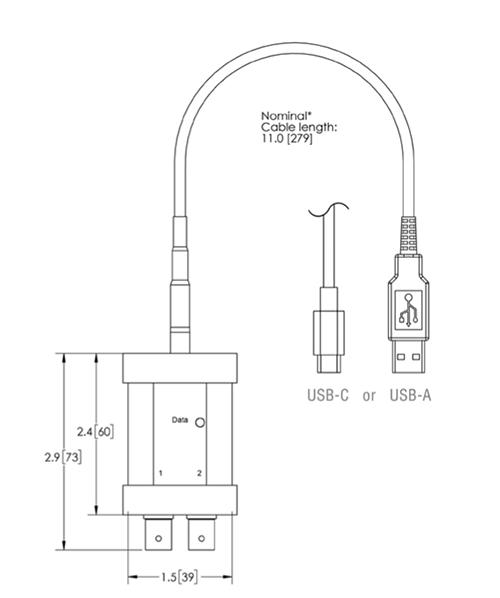 機械図面 - The Modal Shop 485B39DIGIDAQ™USBシグナルコンディショナ