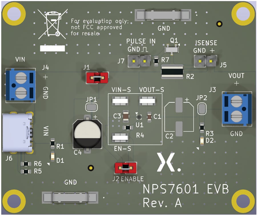 機械図面 - Nexperia NEVB-NPS7601負荷スイッチ評価ボード