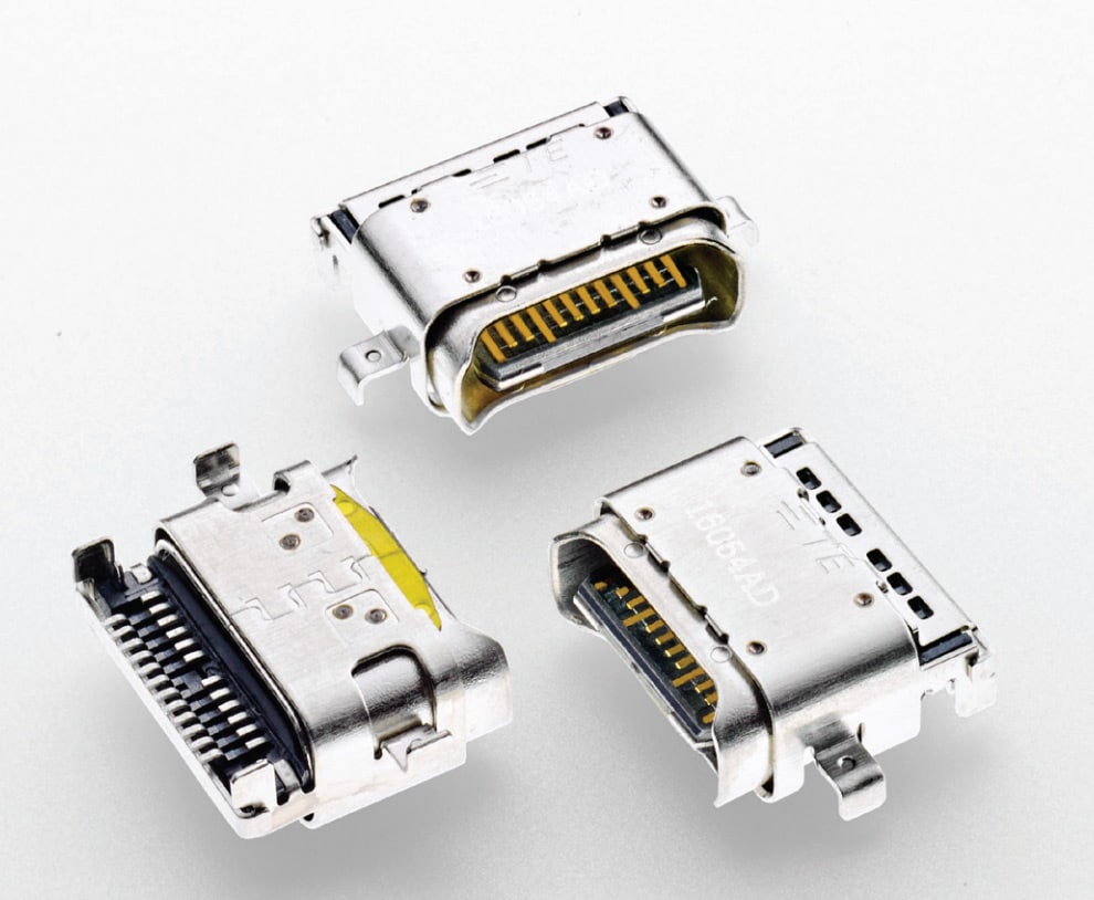 Figure 5. Splash-proof Type-C connectors are ready to populate boards with both vertical and right angle configurations.